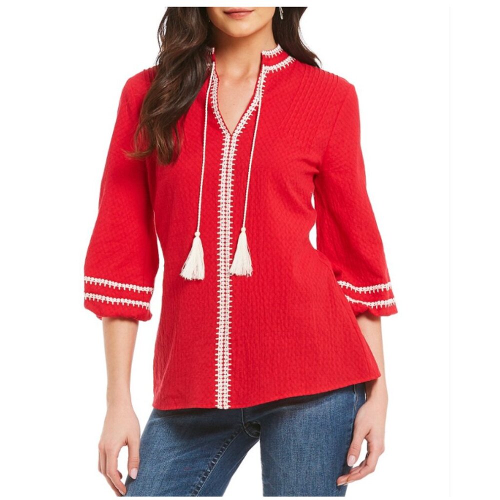 Reba Embroidered Tunic top szM - Picture 10 of 10